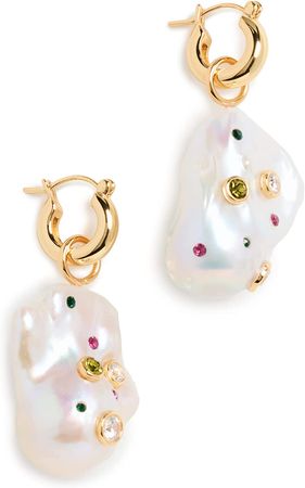 Amazon.com: Lizzie Fortunato Women's Rainbow Pearl Earrings, Multi, One Size: Clothing, Shoes & Jewelry