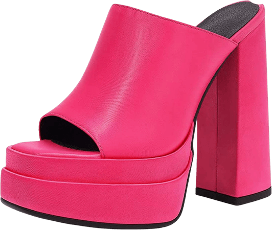 y2k pink platform heels