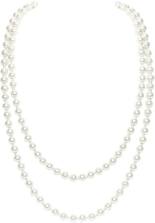 Amazon.com: BABEYOND - Collar de perlas sintéticas estilo art deco de la década de 1920, collar de perlas largas para fiesta de disfraces de estilo Gatsby, acero inoxidable, Blanco, longlace : Ropa, Zapatos y Joyería
