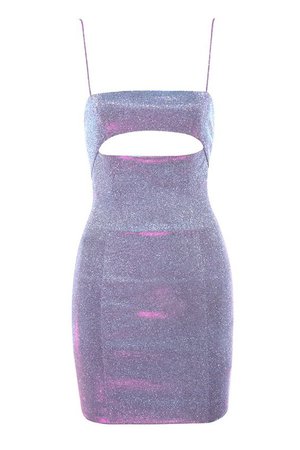 'Creed' Lilac Rainbow Sparkle Mini Dress