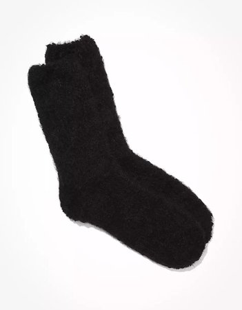 Black Fuzzy Sock
