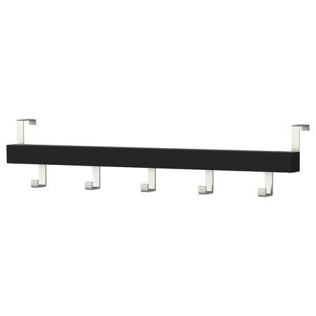 TJUSIG Wall/door rack with knobs - black - IKEA