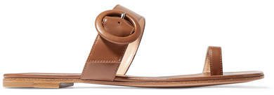 Buckled Leather Sandals - Tan
