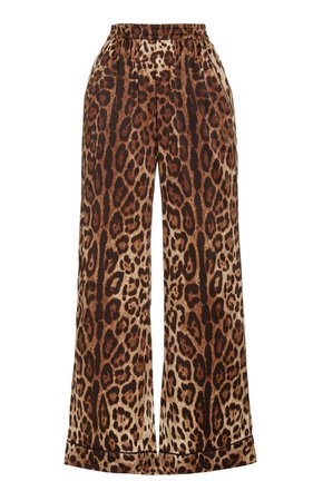 Dolce & Gabbana Leopard-Print Silk Pajama Pants