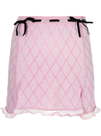 pink skirt with black bows