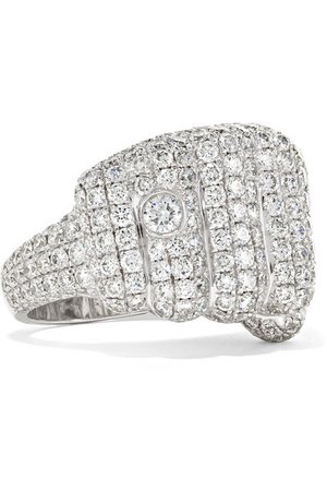 Ofira | Pow 18-karat white gold diamond ring | NET-A-PORTER.COM