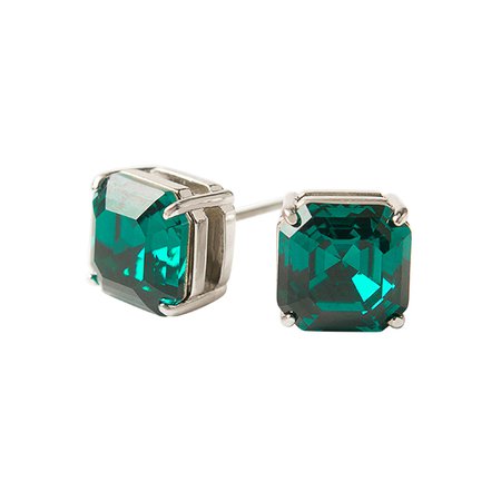 Origami Owl Custom Jewelry | emerald imperial cut earrings