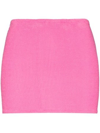 Pink Hunza G crinkled-effect mini skirt MINISKIRTBUBLEGUMCRINKLE - Farfetch
