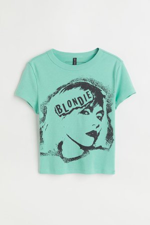 Printed Top - Mint green/Blondie - Ladies | H&M CA