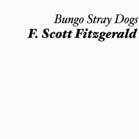 f Scott Fitzgerald bungo stray dogs