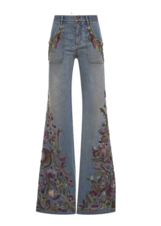 floral jeans