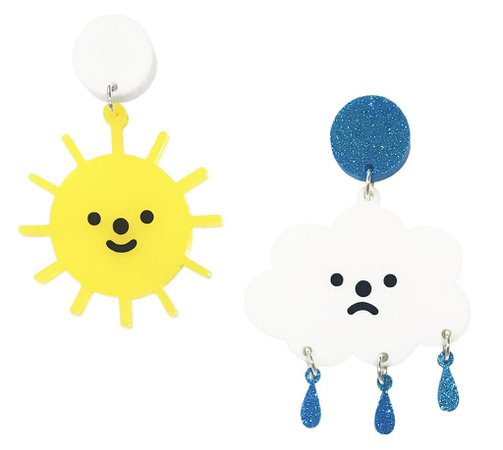 Happy Sun & Sad Cloud Earrings – yippywhippy