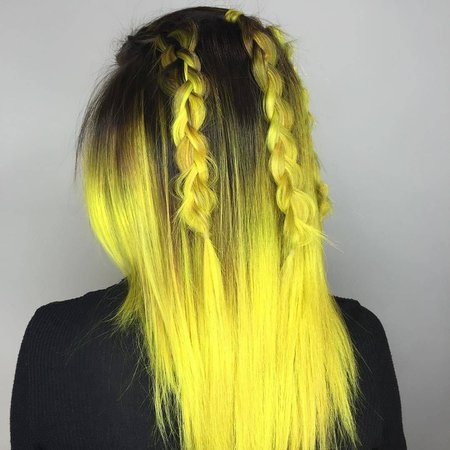 Black and yellow hair ombre