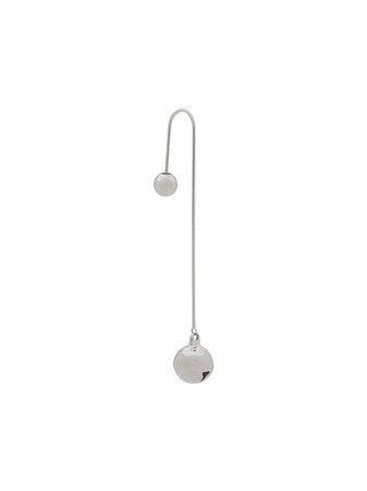 Silver AMI Paris hanging bell earring E20A911361 - Farfetch