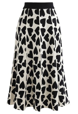 Full of Love A-Line Knit Midi Skirt in Cream - Retro, Indie and Unique Fashion