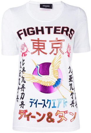 'Fighters' crane kanji T-shirt