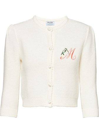 Miu Miu Once Upon a Time embroidered cardigan white MMF3291G3W - Farfetch
