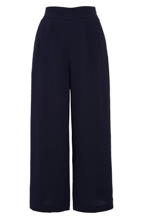 1.STATE Wide Leg Crepe Trousers black