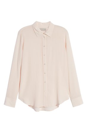 Everlane The Clean Silk Relaxed Shirt pink