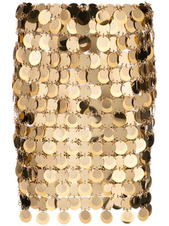 Paco Rabanne Sequin Mini Skirt 19AIJU010PS0133 Gold | Farfetch