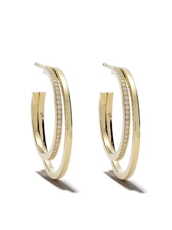 Georg Jensen 18kt yellow gold Halo brilliant cut diamond earrings £2,350 - Shop Online - Fast Delivery, Free Returns