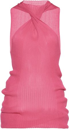 Twisted Ribbed Cotton-Blend Tank Top