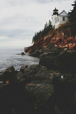 Lighthouse cliffs background