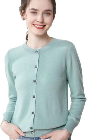 Amazon.com: SaoBiiu Autumn Winter O-Neck Wool Cardigan Sweater Basic Women Sweater Female Long Sleeve Knit Tops Casual Coats : Clothing, Shoes & Jewelry