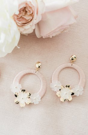 Rachel Parcell Flower Hoop Drop Earrings (Nordstrom Exclusive) | Nordstrom