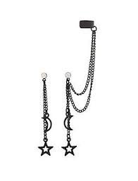 black dangling earrings emo - Google Search