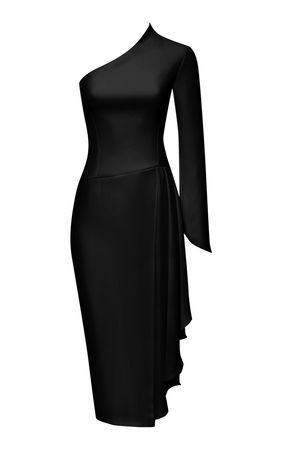 Asymmetric Crepe Midi Dress By Rasario | Moda Operandi