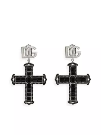 Dolce & Gabbana DG cross pendant earrings