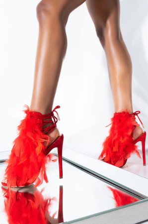WHAT DREAMS ARE MADE OF FEATHER STILETTO SANDAL