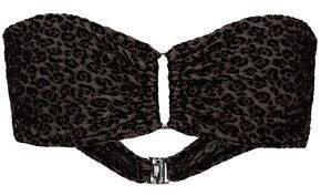 Leopard-print Cloque Bandeau Bikini Top