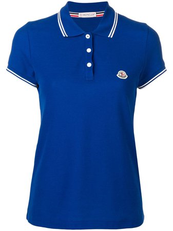 Moncler Stripe Trim Polo Shirt | Farfetch.com