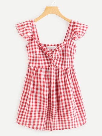 Top dress red-white checkered