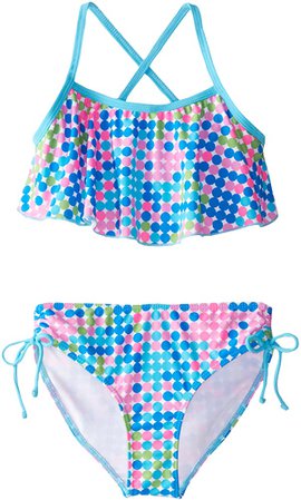 Amazon.com: Kanu Surf Girls' Big Alania Flounce Bikini Beach Sport 2 Piece Swimsuit, Jasmine Aqua, 14: Clothing