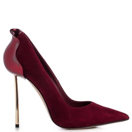 Le Silla, PETALO PUMPS 120 mm in garnet & gold heel