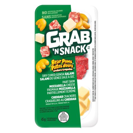 Grab ’N Snack Salami, Mozzarella and Bear Paws Cheddar Crackers Snack Kit | Walmart Canada