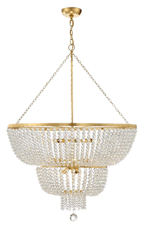 Quintana 12 - Light Unique/Statement Drum Chandelier With Beaded Accents | Hand Cut Faceted Beads | Decorist