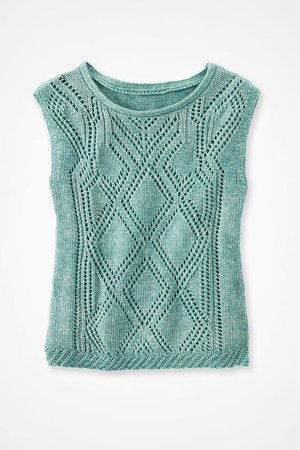 Diamond Pointelle Marled Knit Sweater - Coldwater Creek