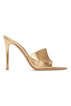 GIANVITO ROSSI Gold Metallic Alise Heeled Sandals $725
