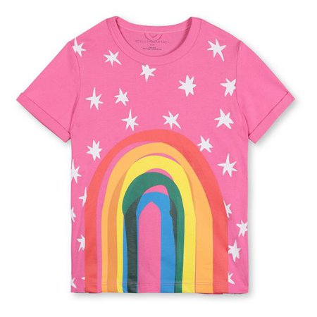 Rainbow Organic Cotton T-shirt Pink Stella McCartney Kids Fashion