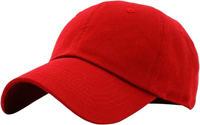 Amazon.com: KB-LOW RED Classic Cotton Dad Hat Adjustable Plain Cap. Polo Style Low Profile (Unstructured) (Classic) Red Adjustable : Clothing, Shoes & Jewelry