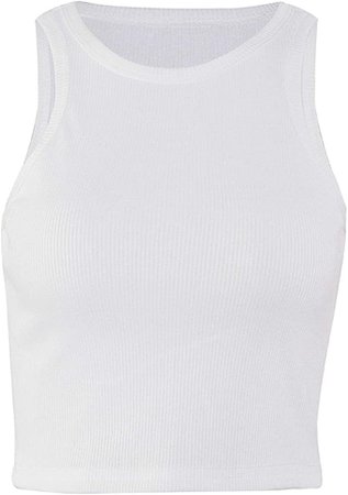 Amazon.com: Awoscut Womens Casual Sleeveless Tie Dye Rib Knit Crop Tank Top Y2K T Shirt Crew Neck Summer Cami Vest Tops Shirts Blouse (B-Blue, Small): Clothing