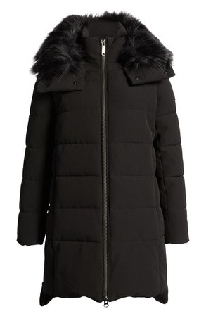 Sam Edelman Water Repellent Puffer Jacket with Removable Faux Fur Trim | Nordstrom