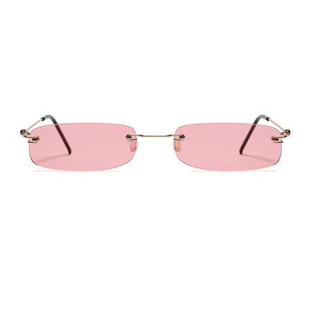 youthly labs - The Skinny Rectangle Sunglasses Pink