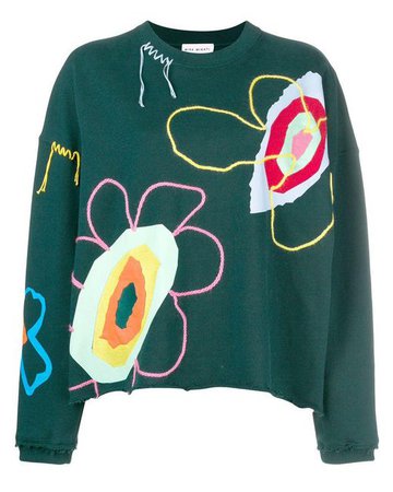 Lyst - Mira Mikati Embroidered Sweatshirt in Green