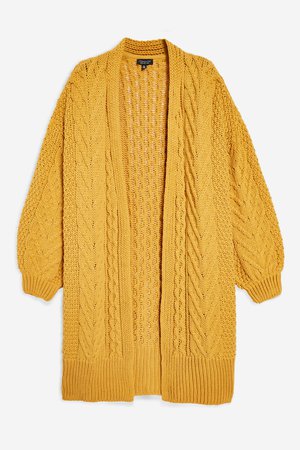 Cable Knit Longline Cardigan - Topshop USA