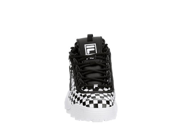 White/Black Checkered Fila Womens Disruptor Ii Premium Sneaker | Athletic | Off Broadway Shoes